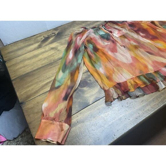 Johnny Was Love Radika Long Sleeve Silk Blouse Boho Chic Sheer XL NWT - Picture 4 of 13